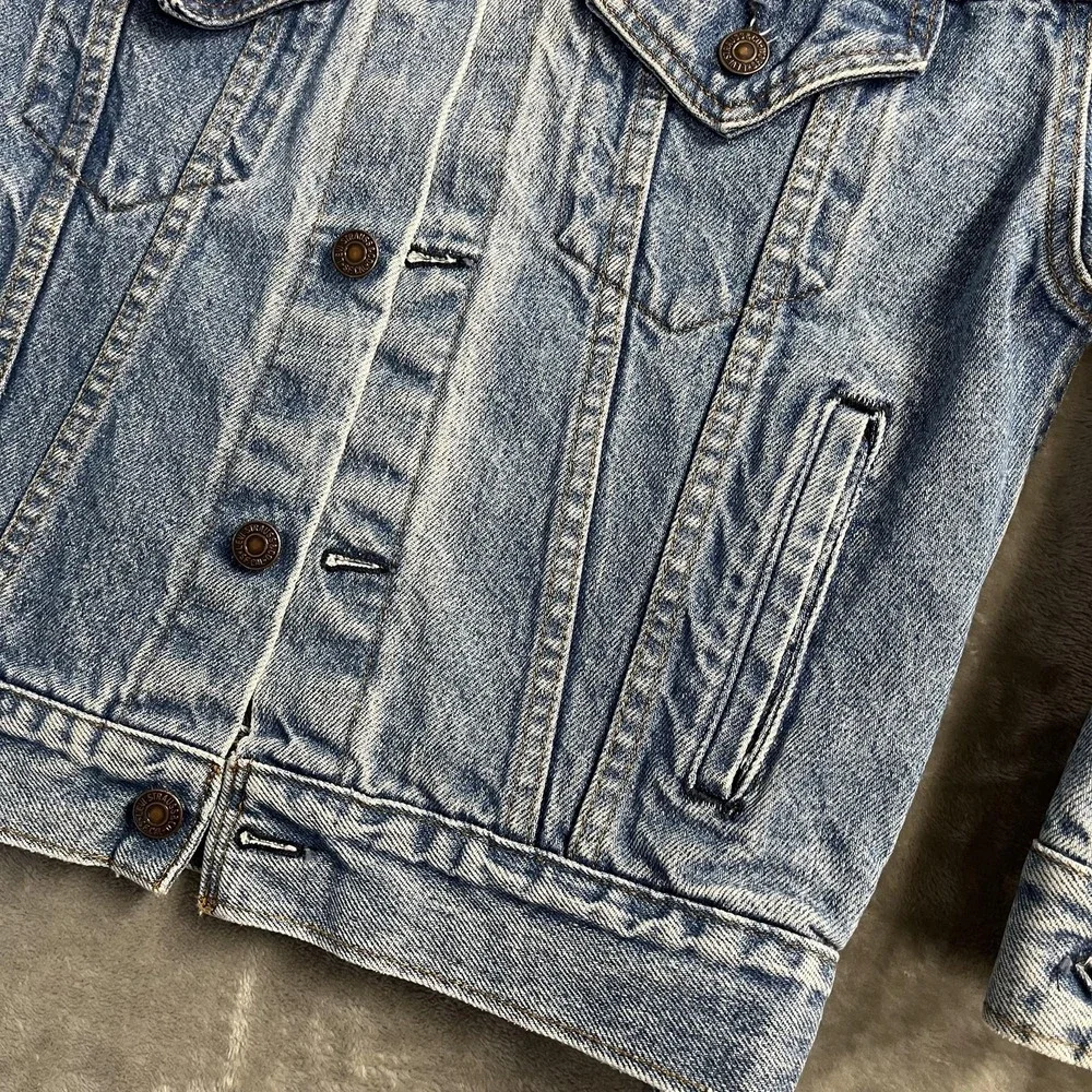 Vintage‎ Levi's Jacket Boys Medium Blue Denim Trucker Biker 57508 0214 USA